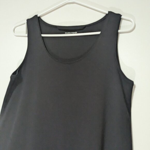 Eileen Fisher Jersey A-Line Shift Dress Black Size XS - Picture 2 of 7
